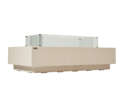 Elementi Ravello 72" Rectangle Frosted Cream White Concrete Liquid Propane Fire Pit