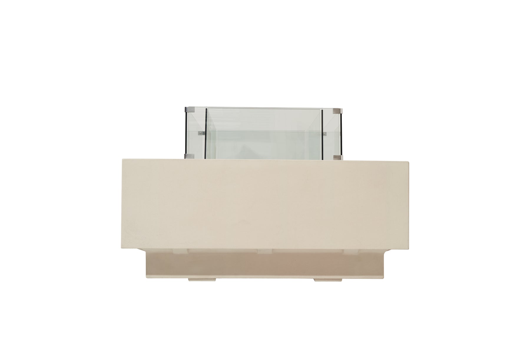 Elementi Ravello 72" Rectangle Frosted Cream White Concrete Liquid Propane Fire Pit