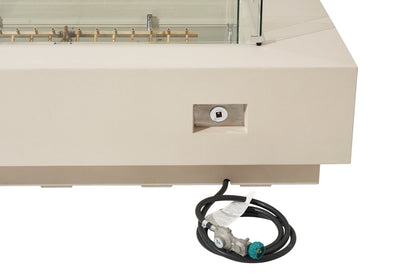 Elementi Ravello 72" Rectangle Frosted Cream White Concrete Liquid Propane Fire Pit