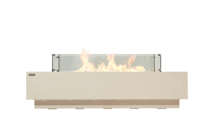 Elementi Ravello 72" Rectangle Frosted Cream White Concrete Liquid Propane Fire Pit