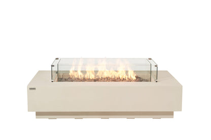 Elementi Ravello 72" Rectangle Frosted Cream White Concrete Liquid Propane Fire Pit