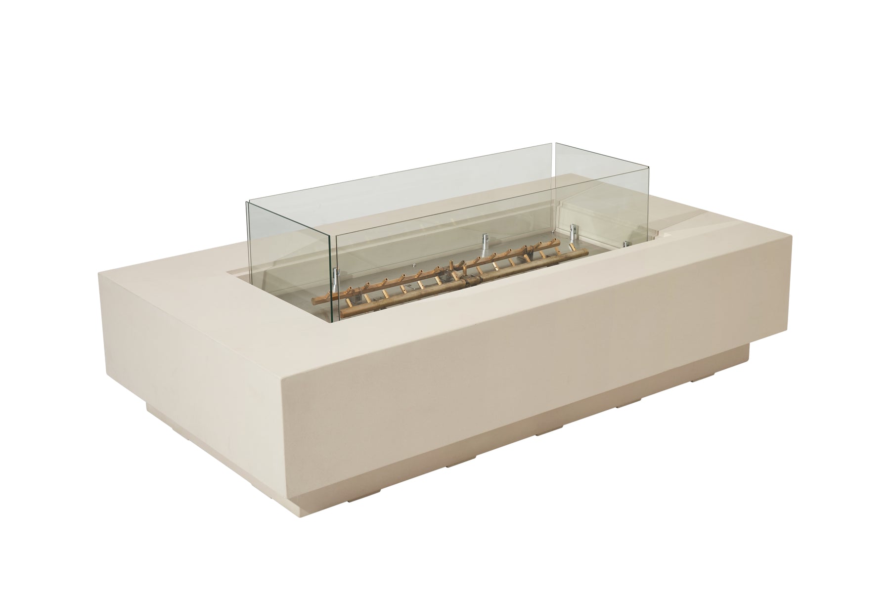 Elementi Ravello 72" Rectangle Light Gray Concrete Liquid Propane Fire Pit