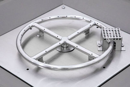 Elementi Rocky 43" Square Light Grey Propane Fire Table with Hidden Tank