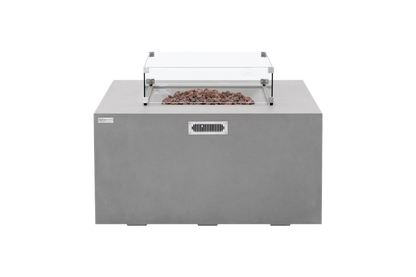 Elementi Rocky 43" Square Light Grey Propane Fire Table with Hidden Tank