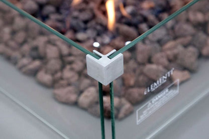 Elementi Rocky 43" Square Light Grey Propane Fire Table with Hidden Tank