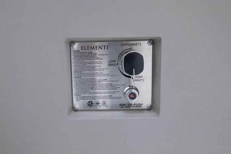 Elementi Rocky 43" Square Light Grey Propane Fire Table with Hidden Tank