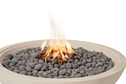 Elementi Rose Bowl 48" Round Frosted Cream White Concrete Liquid Propane Fire Pit