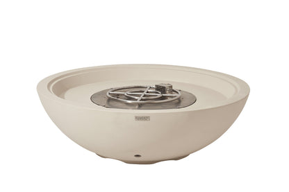 Elementi Rose Bowl 48" Round Frosted Cream White Concrete Liquid Propane Fire Pit