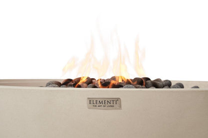 Elementi Rose Bowl 48" Round Moon Gray Concrete Liquid Propane Fire Pit