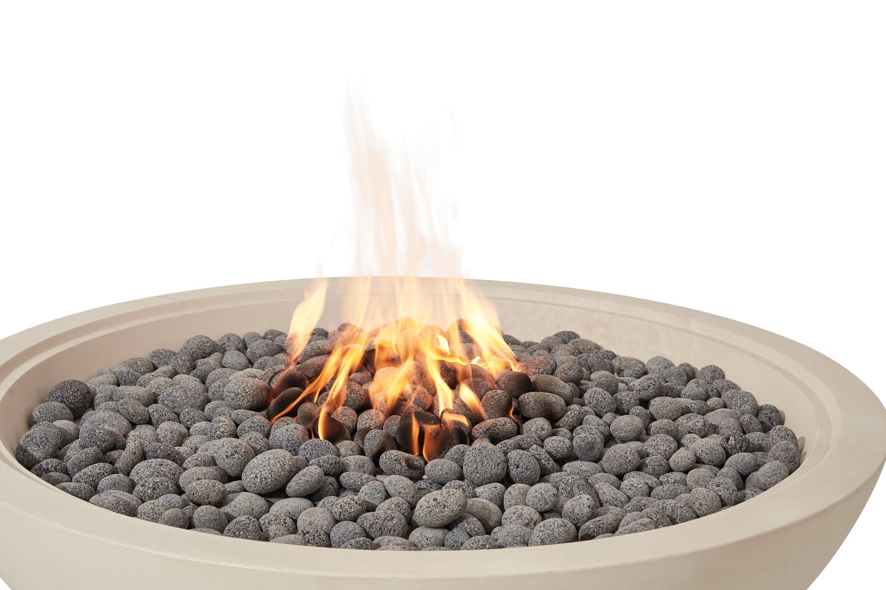 Elementi Rose Bowl 48" Round Moon Gray Concrete Liquid Propane Fire Pit