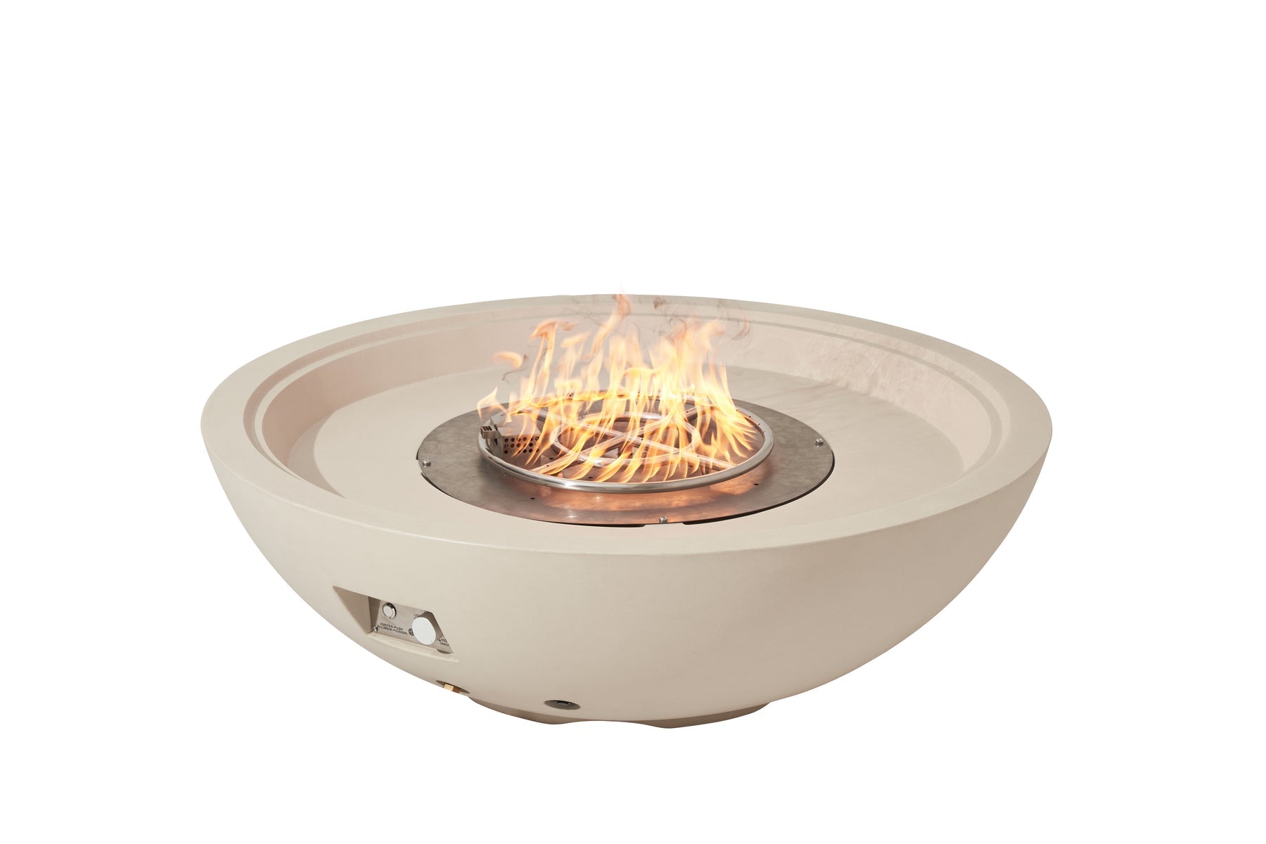 Elementi Rose Bowl 48" Round Moon Gray Concrete Liquid Propane Fire Pit