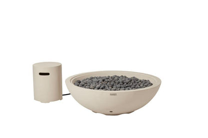 Elementi Rose Bowl 48" Round Moon Gray Concrete Liquid Propane Fire Pit
