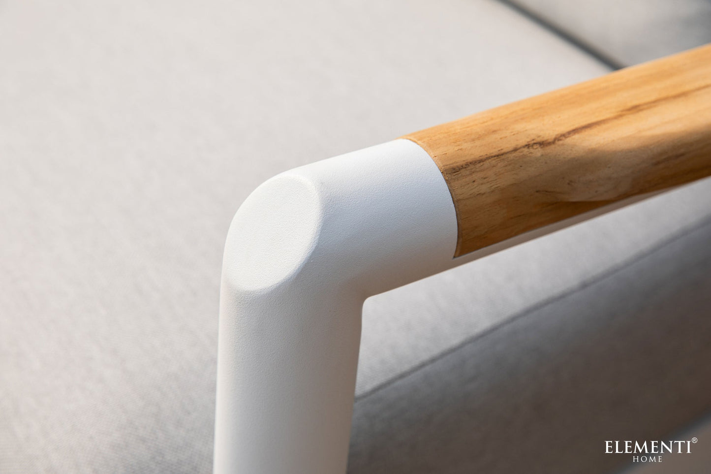 Elementi Santorini 33" White Aluminum Outdoor Lounge Chair with Sunbrella Cushions