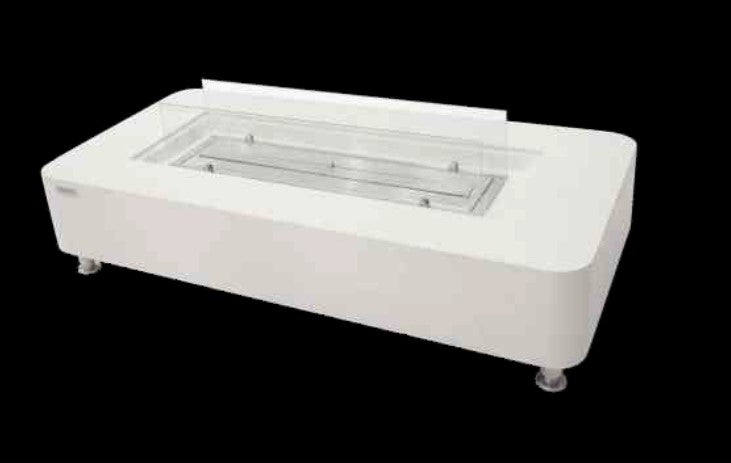 Elementi Sydney 30" Rectangle Cream White Concrete Ethanol Fire Table