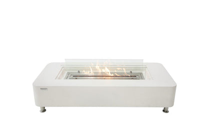 Elementi Sydney 30" Rectangle Cream White Concrete Ethanol Fire Table