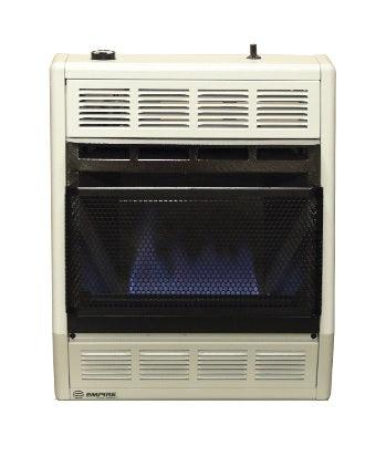 Empire 18" 20,000 BTU White Modulating Hydraulic Thermostat Control, Propane Gas Vent Free Blue Flame Heater