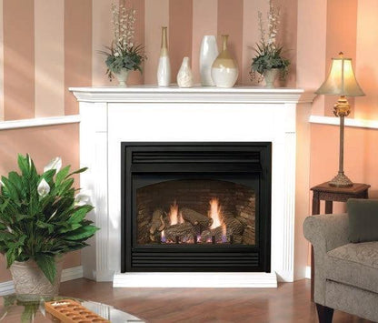 Empire 26" Corner Cabinet Mantel With Base in Cherry Finish