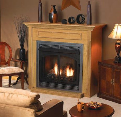 Empire 42" Standard Cabinet Mantel With Base in Oak Finish