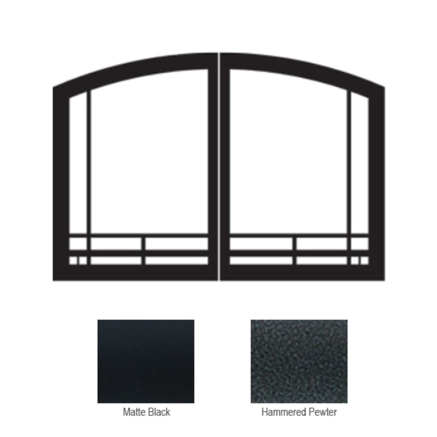 Empire Black Mission Arch Door Set for 36" Breckenridge Select Firebox