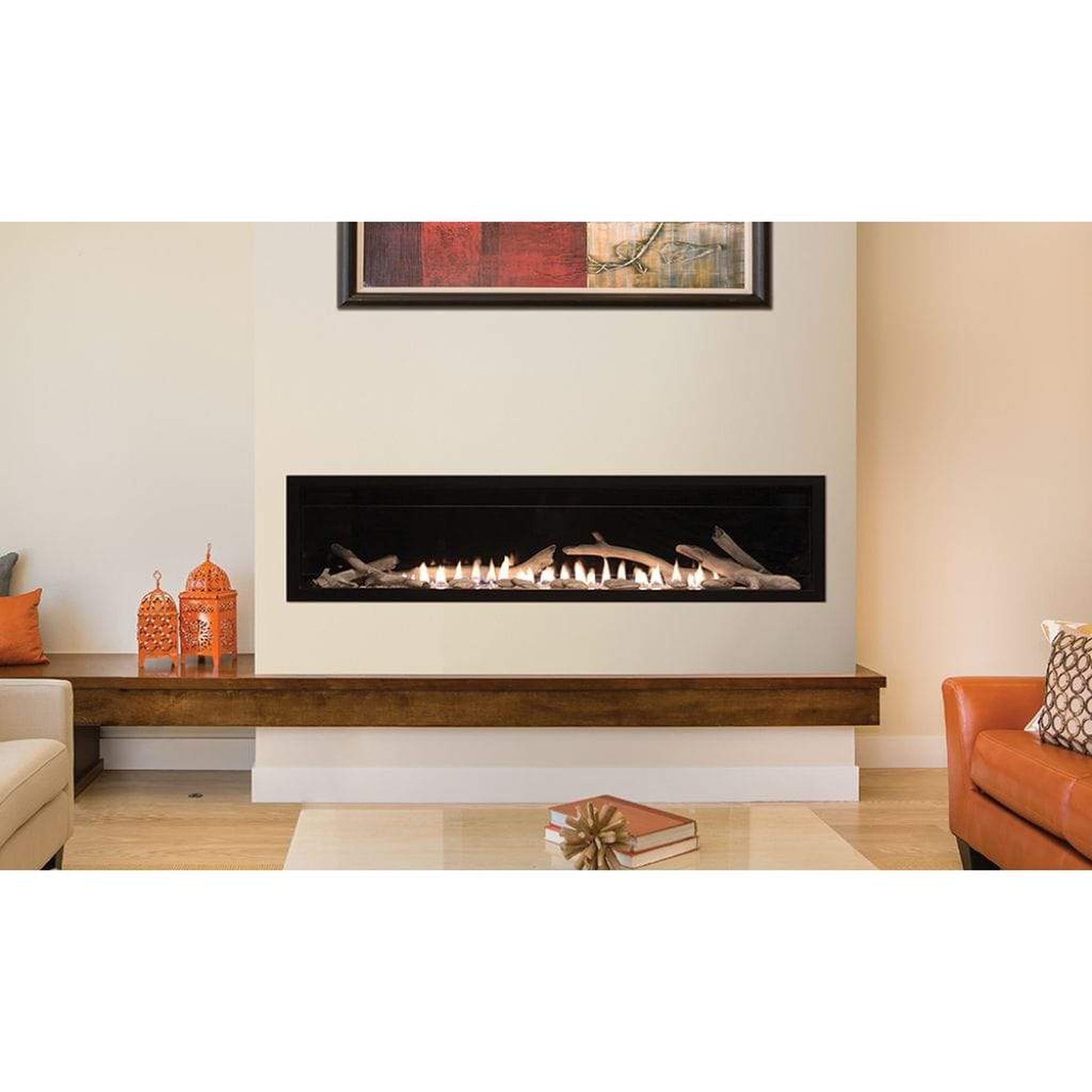 Empire Boulevard 60" Intermittent Pilot With Thermostat Variable Remote Control, Natural Gas Vent Free Linear Fireplace