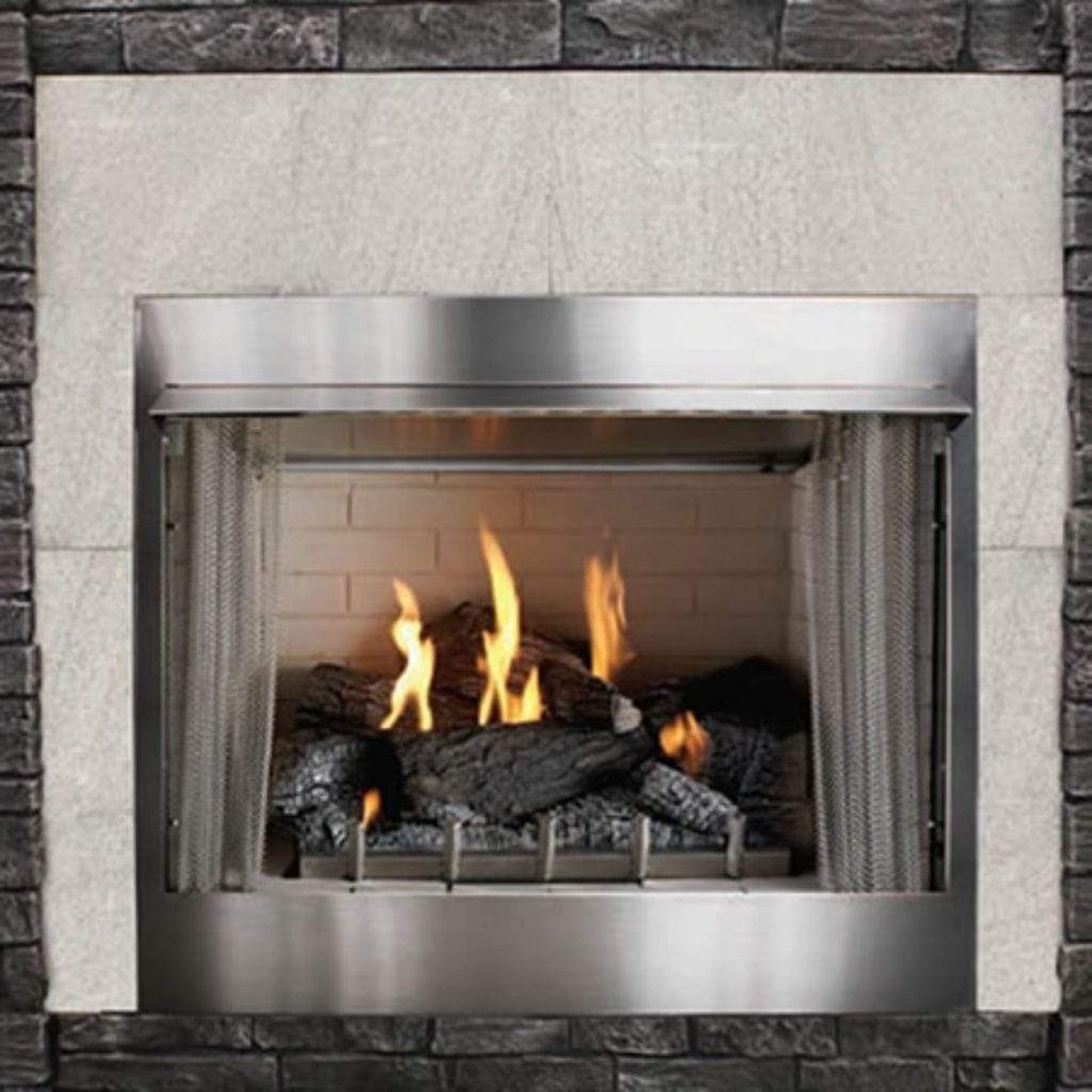 Empire Carol Rose Coastal 36" Stainless Steel Millivolt Control, Natural Gas Traditional Premium Outdoor Fireplace