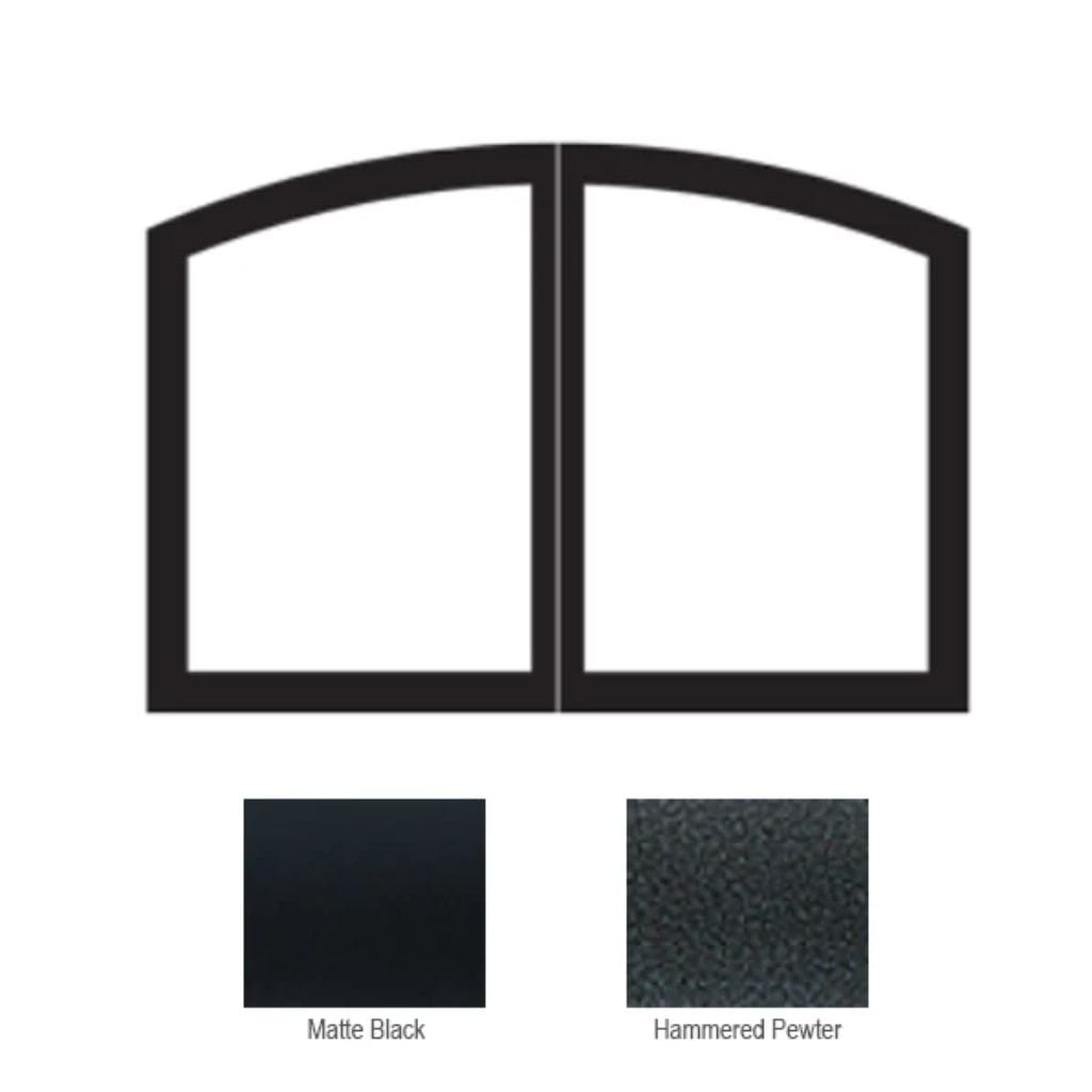 Arch - Matte Black Empire Decorative Door Set for Breckenridge Deluxe 42" Firebox