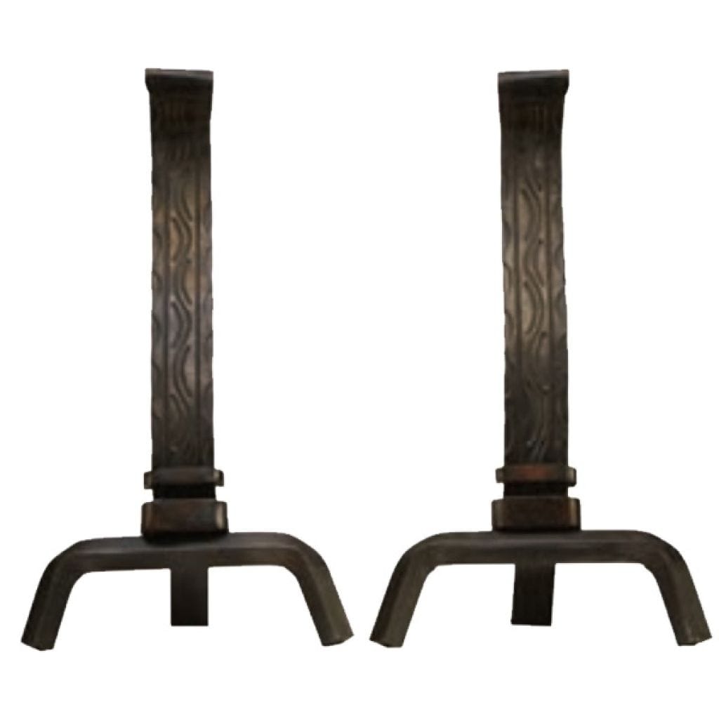 Empire Decorative Forged Andirons for Direct Vent Fireplaces