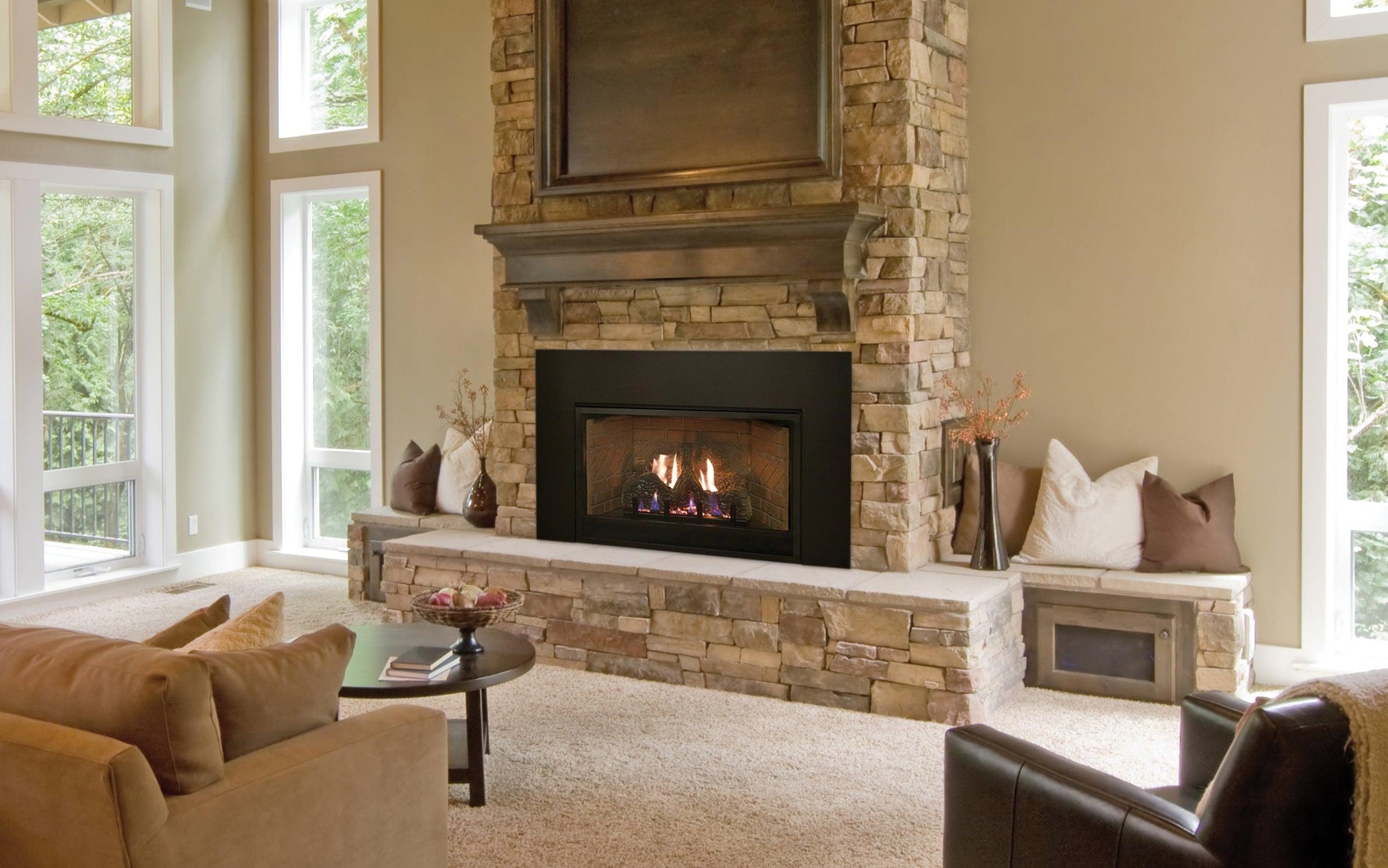 Empire Innsbrook 28" 28,000 BTU Intermittent Pilot With On/Off Switch, Propane Gas Vent Free Medium Fireplace Insert