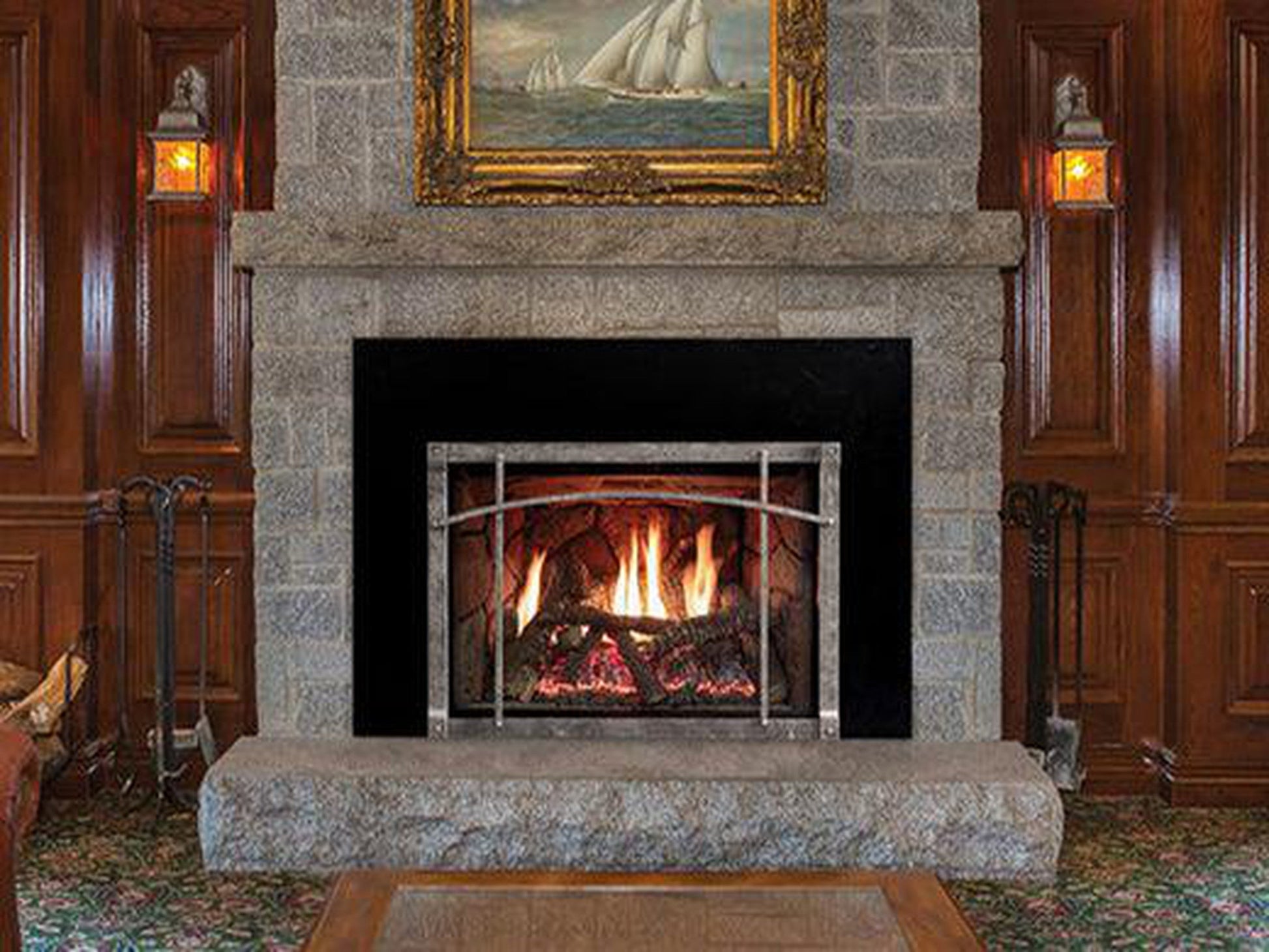 Empire Rushmore Clean Face 35" TruFlame Multi Function Thermostat Remote Control, Natural Gas Direct Vent Fireplace Insert