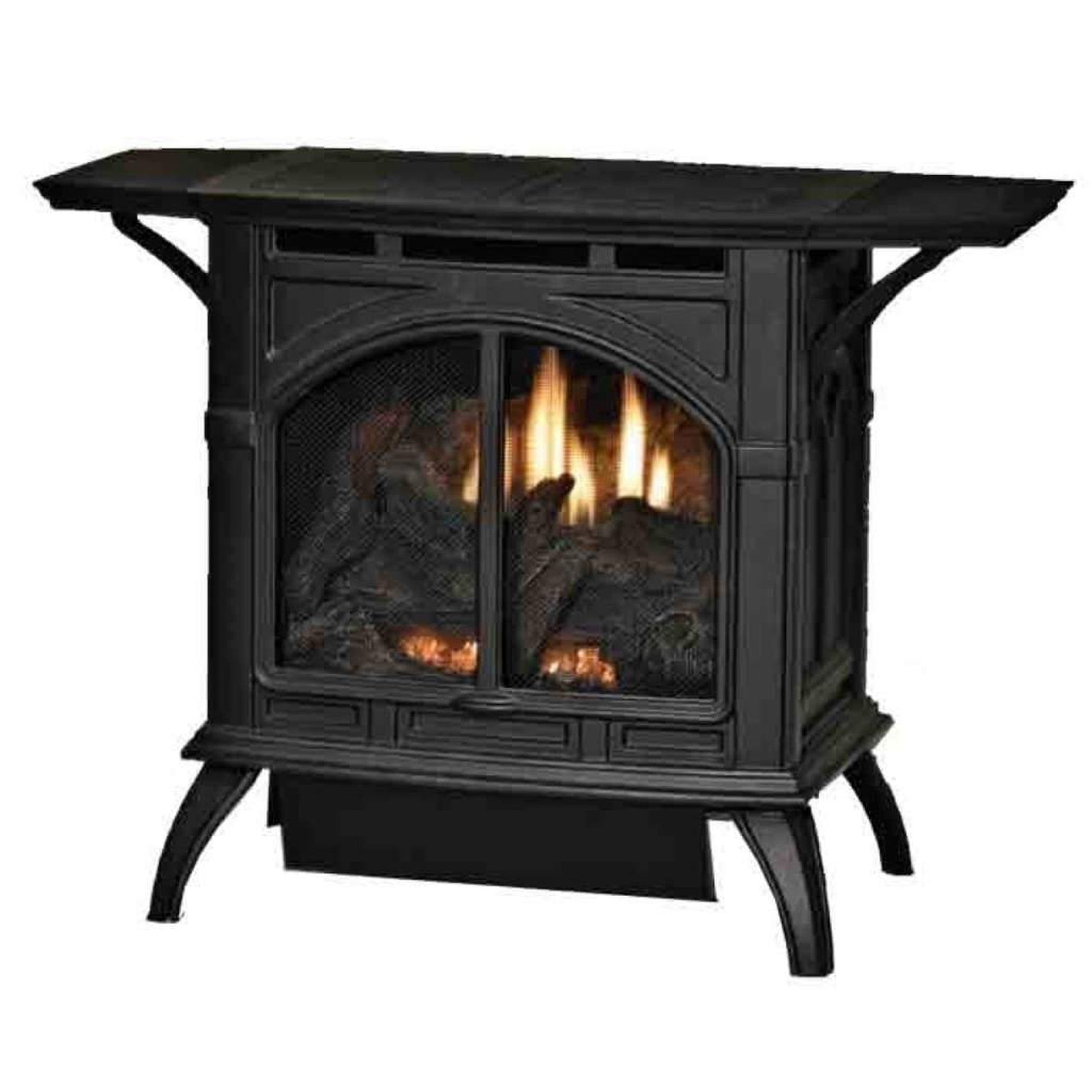 Empire Spirit 22" 10,000 BTU Porcelain Black Finish Millivolt Control With On/Off Switch, Natural Gas Vent Free Cast Iron Small Stove