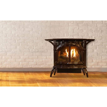 Empire Spirit 22" 10,000 BTU Porcelain Mahogany Finish Millivolt Control With On/Off Switch, Natural Gas Vent Free Cast Iron Small Stove