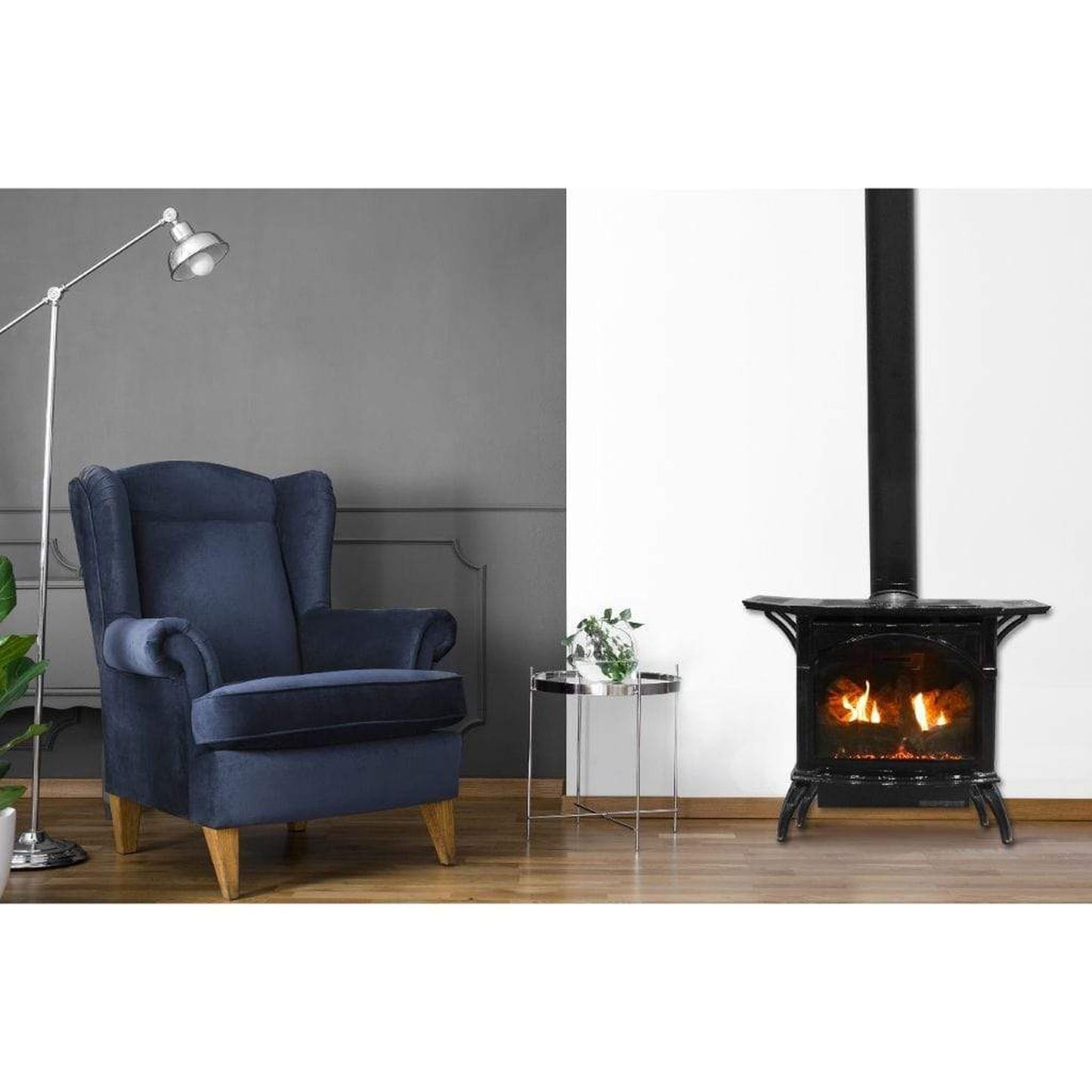 Empire Spirit 22" Matte Black Finish Intermittent Pilot Control With On/Off Switch, Natural Gas Direct Vent Cast Iron Small Stove