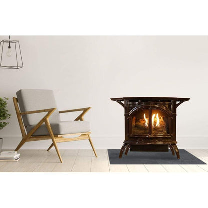 Empire Spirit 28" 25,000 BTU Porcelain Black Finish Intermittent Pilot Control With On/Off Switch, Natural Gas Vent Free Cast Iron Medium Stove