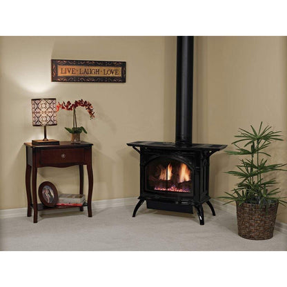 Empire Spirit 28" Matte Black Finish Intermittent Pilot Control With On/Off Switch, Natural Gas Direct Vent Cast Iron Medium Stove
