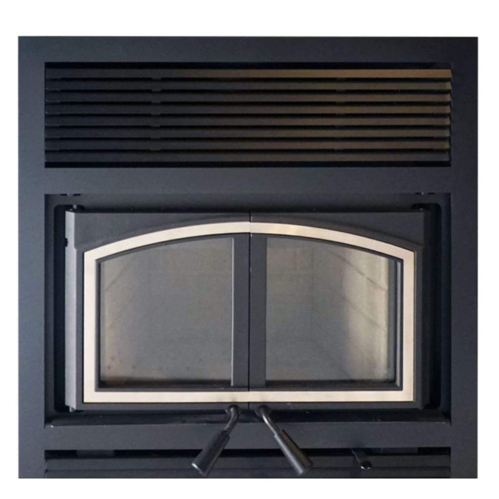 Nickel / 36" St. Clair 3000 Wood Burning Fireplace Empire Stove Door Overlay Options for St. Clair Series Wood Burning Fireplace