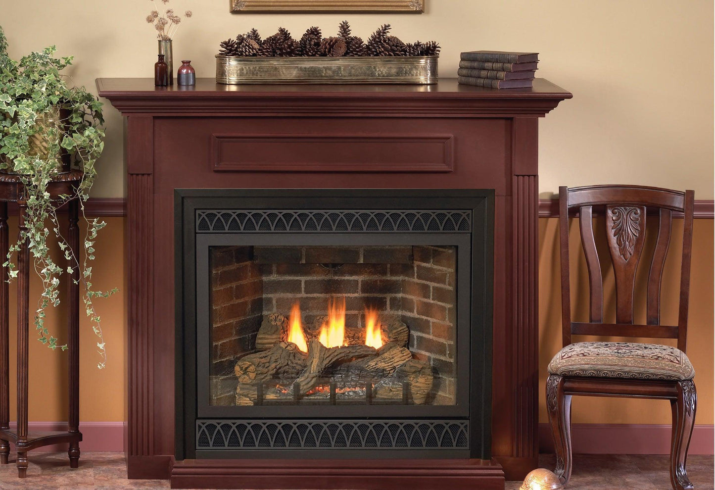 Empire Tahoe 32" Millivolt Control With On/Off Switch, Propane Gas Direct Vent Deluxe Fireplace