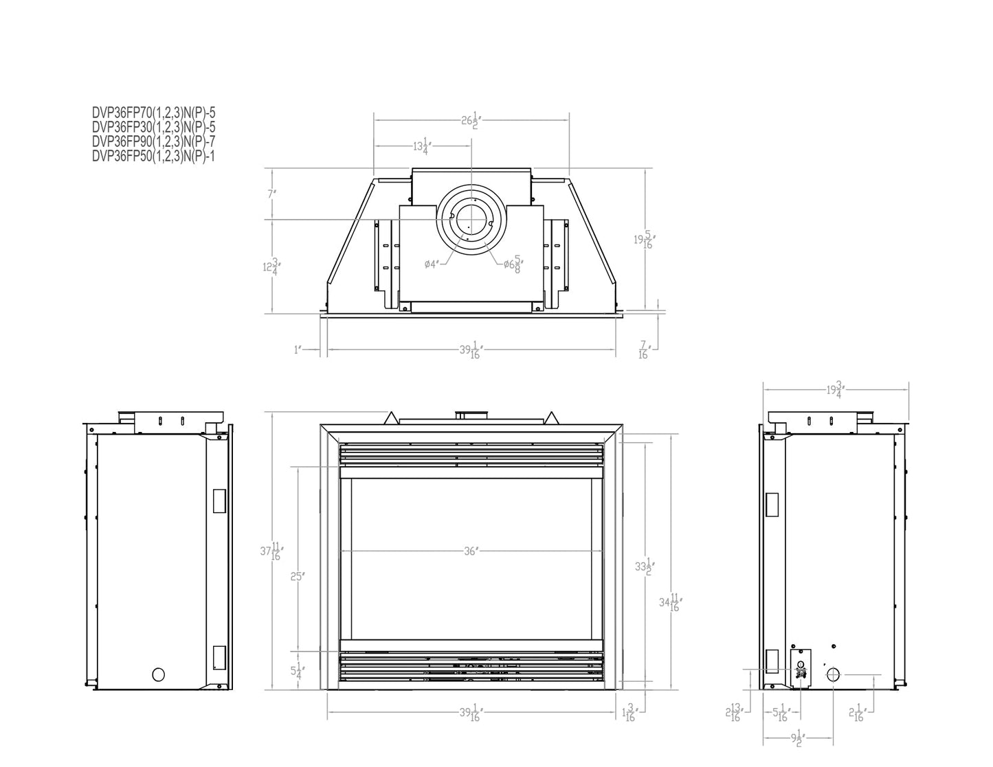 Empire Tahoe 36" Intermittent Pilot Control With On/Off Switch and Blower, Natural Gas Direct Vent Premium Fireplace