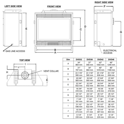 Empire Tahoe 42" Intermittent Pilot Control With On/Off Switch, Propane Gas Direct Vent Deluxe Fireplace