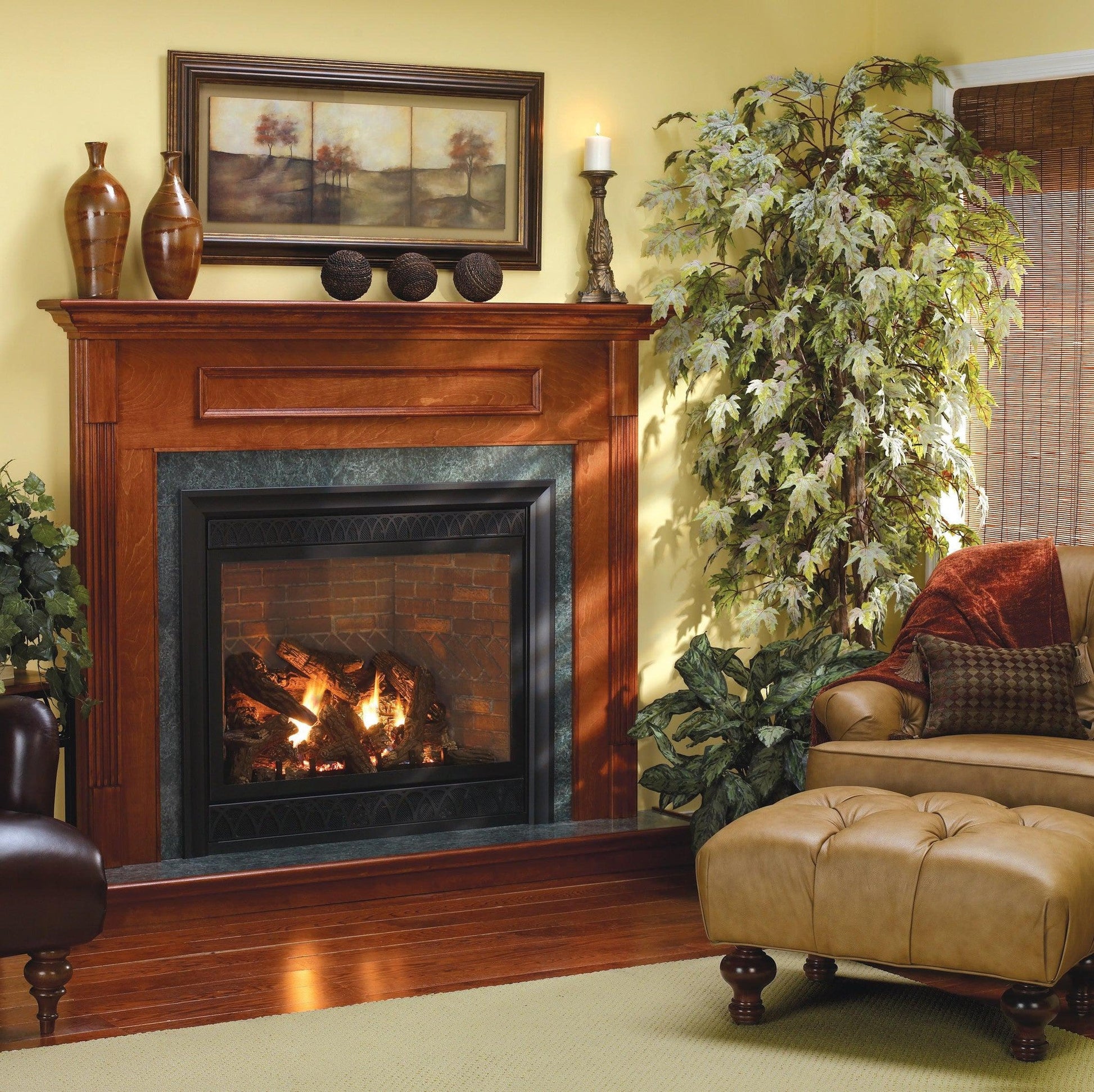 Empire Tahoe 42" Intermittent Pilot Control With On/Off Switch and Blower, Natural Gas Direct Vent Luxury Fireplace