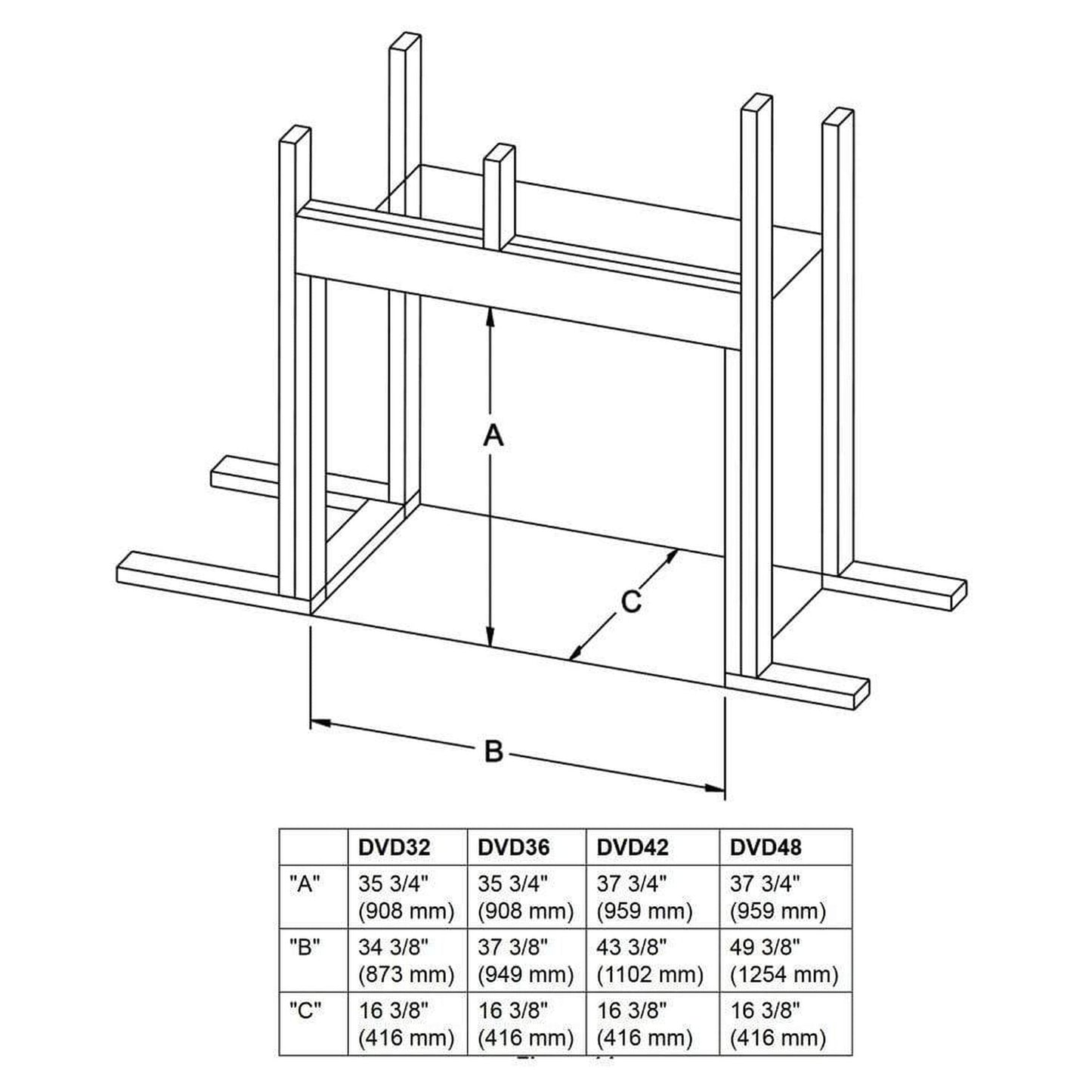 Empire Tahoe 42" Millivolt Control With On/Off Switch, Natural Gas Direct Vent Deluxe Fireplace