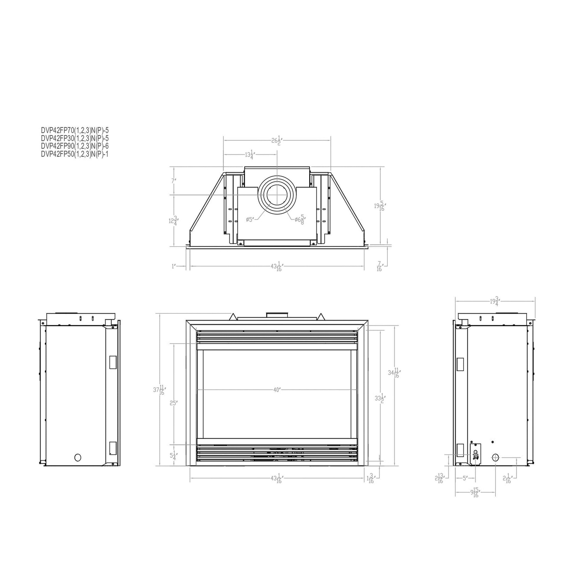 Empire Tahoe 42" Millivolt Control With On/Off Switch, Natural Gas Direct Vent Premium Fireplace