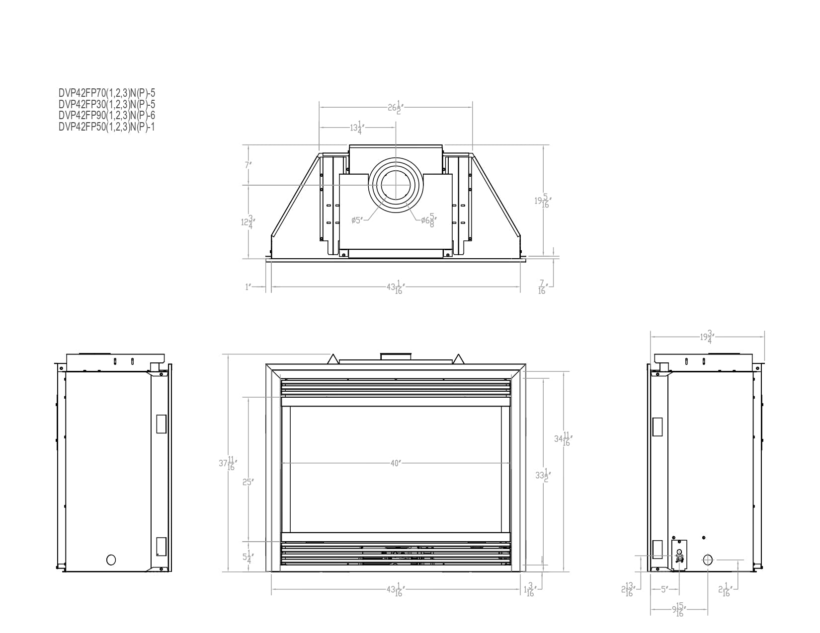 Empire Tahoe 42" Millivolt Control With On/Off Switch and Blower, Natural Gas Direct Vent Premium Fireplace
