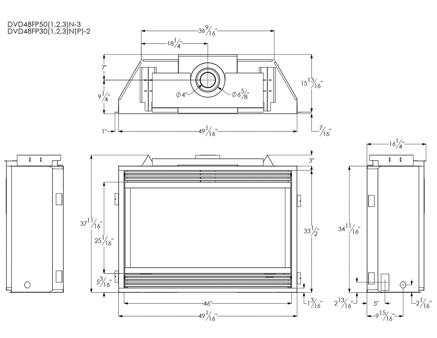 Empire Tahoe 48" Millivolt Control With On/Off Switch, Natural Gas Direct Vent Premium Fireplace