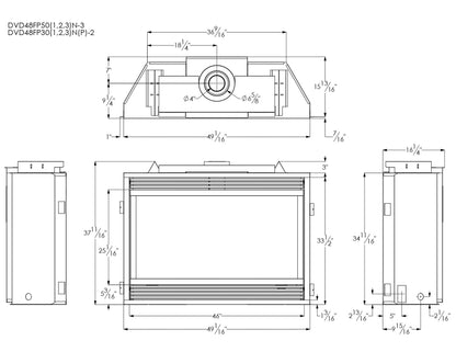 Empire Tahoe 48" Millivolt Control With On/Off Switch, Natural Gas Direct Vent Premium Fireplace