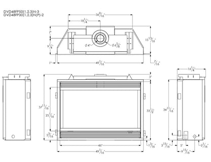Empire Tahoe 48" Multi Function Control With Blower, Natural Gas Direct Vent Premium Fireplace