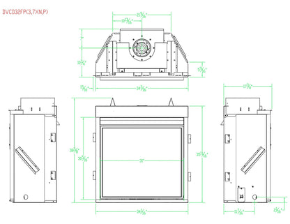 Empire Tahoe Clean Face 32" Millivolt Control With On/Off Switch and Blower, Natural Gas Direct Vent Deluxe Fireplace