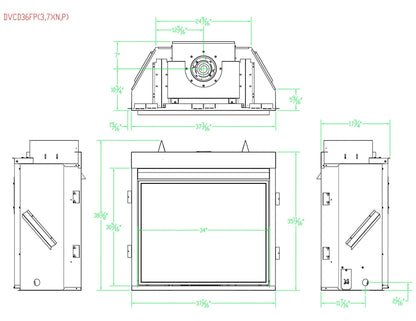 Empire Tahoe Clean Face 36" Millivolt Control With On/Off Switch, Propane Gas Direct Vent Deluxe Fireplace