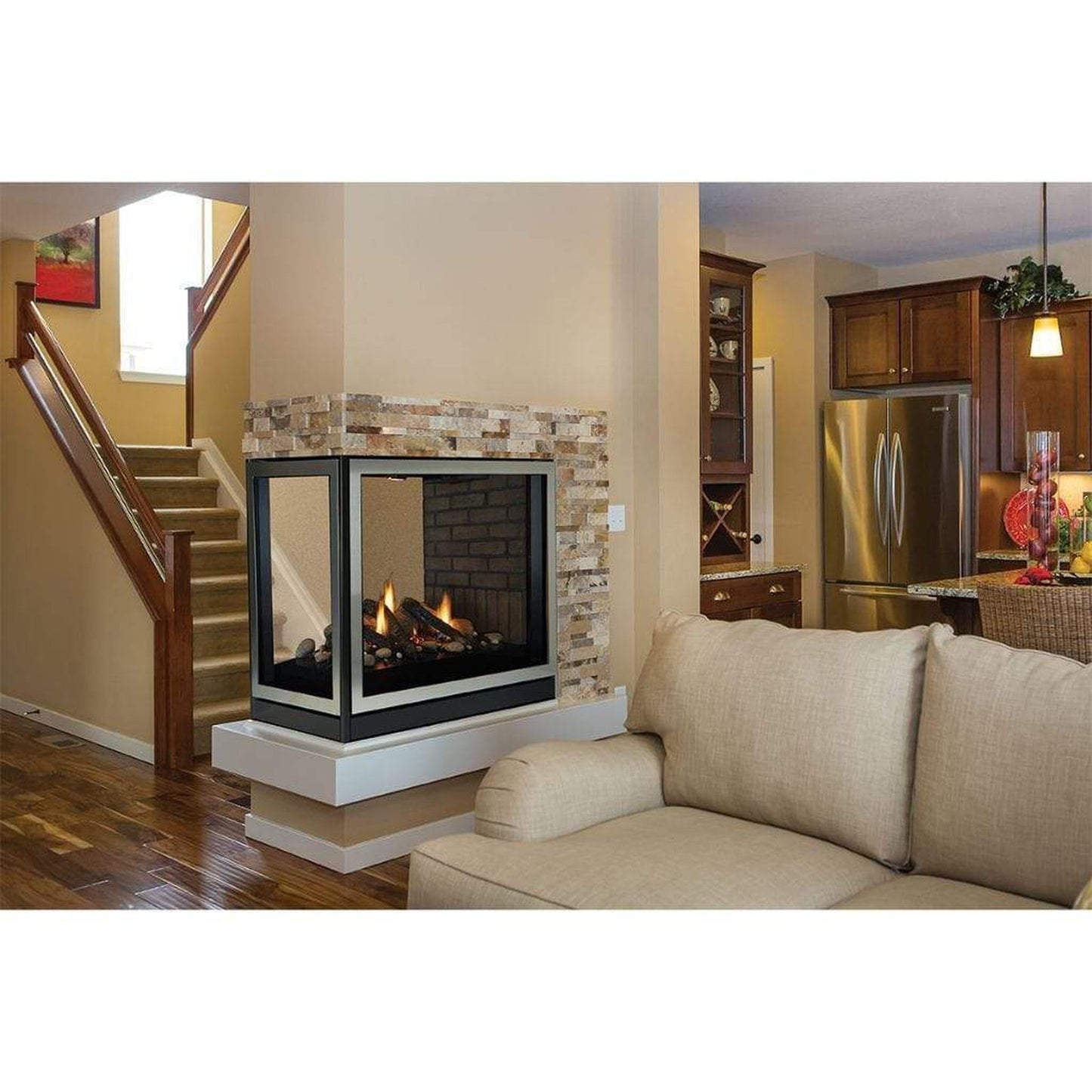 Empire Tahoe Clean Face 36" Millivolt Control With On/Off Switch, Propane Gas Direct Vent Premium Peninsula Fireplace