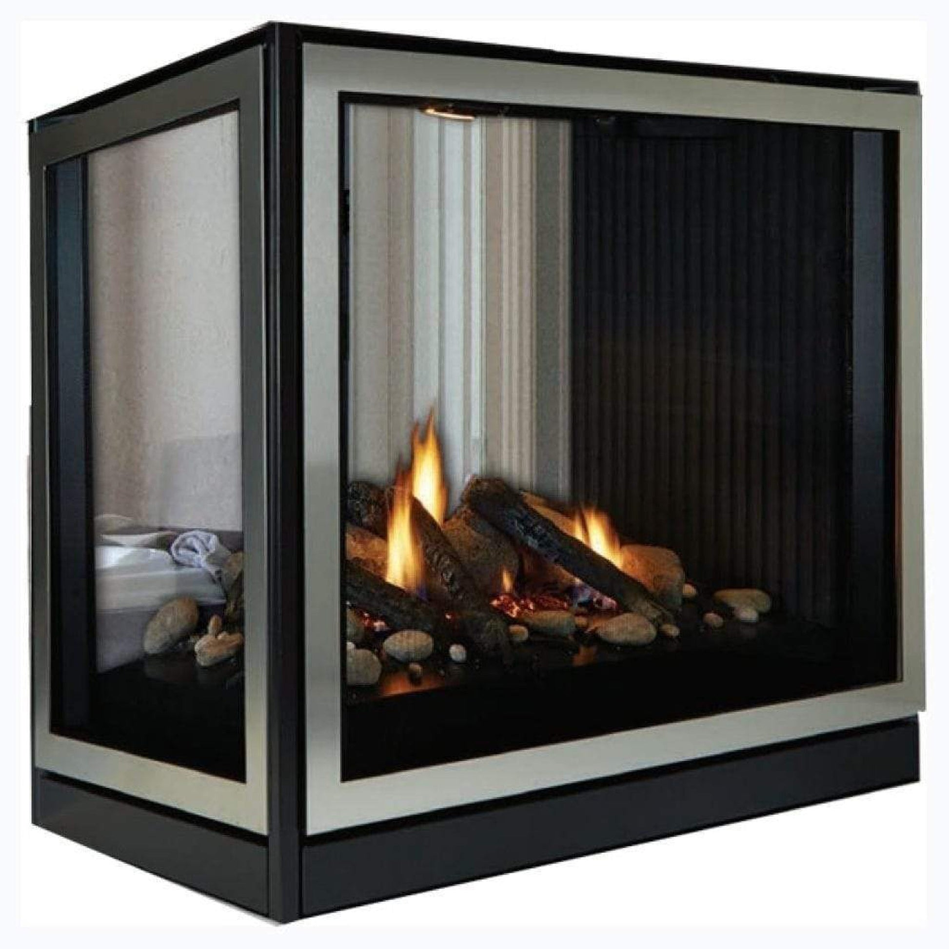 Empire Tahoe Clean Face 36" Millivolt Control With On/Off Switch, Propane Gas Direct Vent Premium Peninsula Fireplace