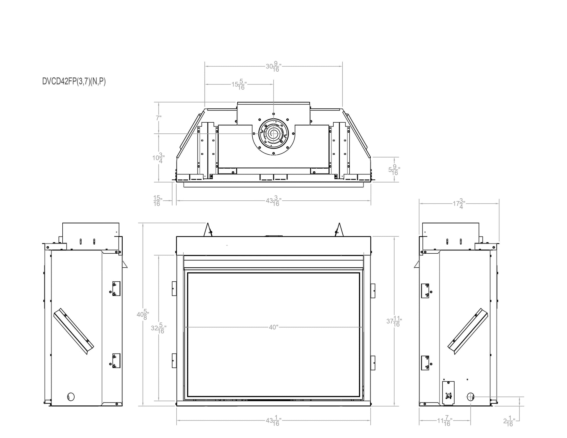Empire Tahoe Clean Face 42" Intermittent Pilot Control With On/Off Switch and Blower, Natural Gas Direct Vent Deluxe Fireplace
